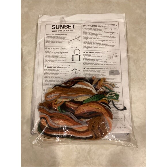 Vtg Sunset Gallery Crewel Kit Cats of the Wild 16x12 NOS 1999 Complete USA - Picture 2 of 4